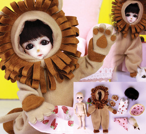GA0007A StrawBerina Mighty Lion & Cat 8"